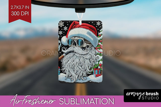 Christmas Skeleton Air Freshener PNG - Santa Car Freshener Sublimation OrangeBrushStudio 