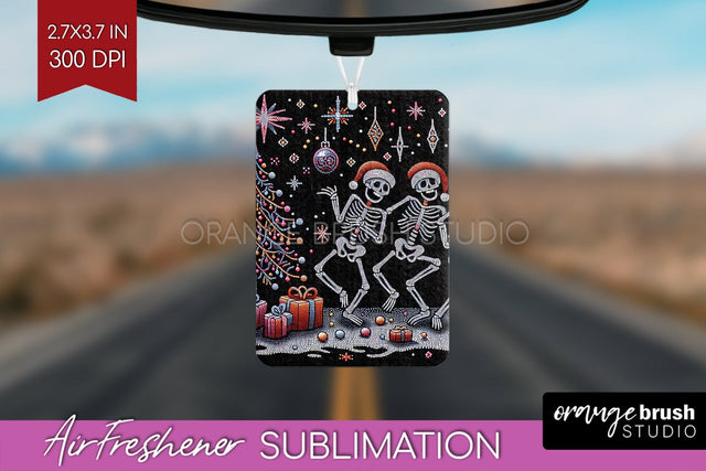 Christmas Skeleton Air Freshener PNG - Santa Car Freshener Sublimation OrangeBrushStudio 