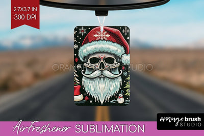 Christmas Skeleton Air Freshener PNG - Santa Car Freshener Sublimation OrangeBrushStudio 