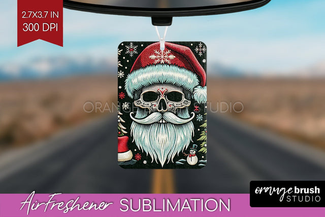 Christmas Skeleton Air Freshener PNG - Santa Car Freshener Sublimation OrangeBrushStudio 