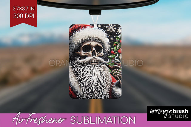 Christmas Skeleton Air Freshener PNG - Santa Car Freshener Sublimation OrangeBrushStudio 