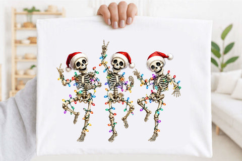Christmas Skeleton Clipart Sublimation SVGArt 