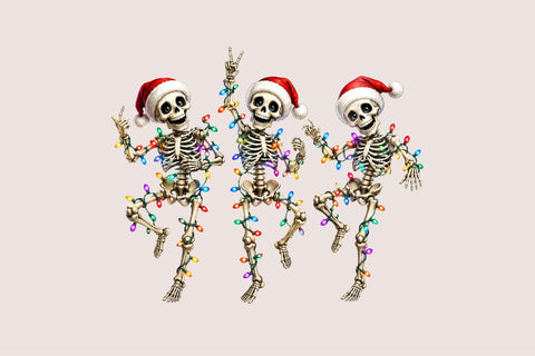 Christmas Skeleton Clipart Sublimation SVGArt 
