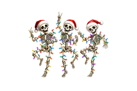 Christmas Skeleton Clipart Sublimation SVGArt 