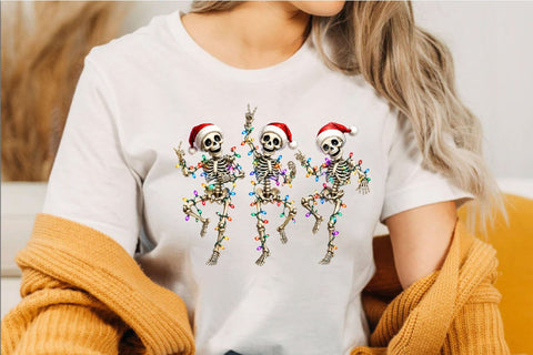 Christmas Skeleton Clipart Sublimation SVGArt 
