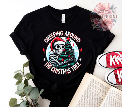 Christmas Skeleton, Creepy Christmas, Halloween Meets Christmas, Digital Download, Sublimation Design, Holiday Decor, Funny Christmas, Skeleton PNG Sublimation Li Zamperini 