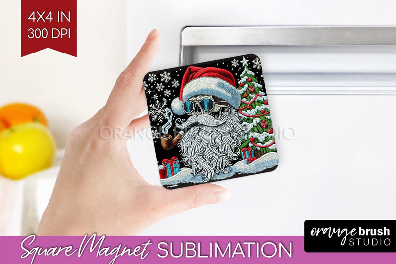 Christmas Skeleton Magnet Sublimation - Santa Magnet PNG Sublimation OrangeBrushStudio 