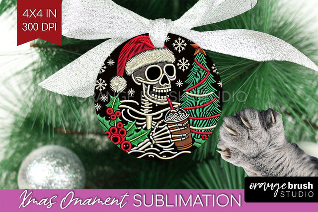Christmas Skeleton Ornament PNG - Santa Xmas Sublimation Sublimation OrangeBrushStudio 