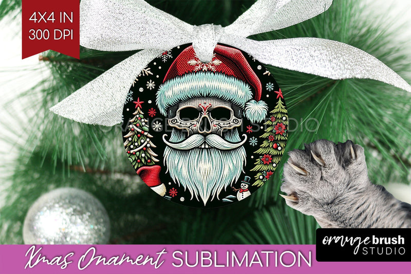 Christmas Skeleton Ornament PNG - Santa Xmas Sublimation Sublimation OrangeBrushStudio 