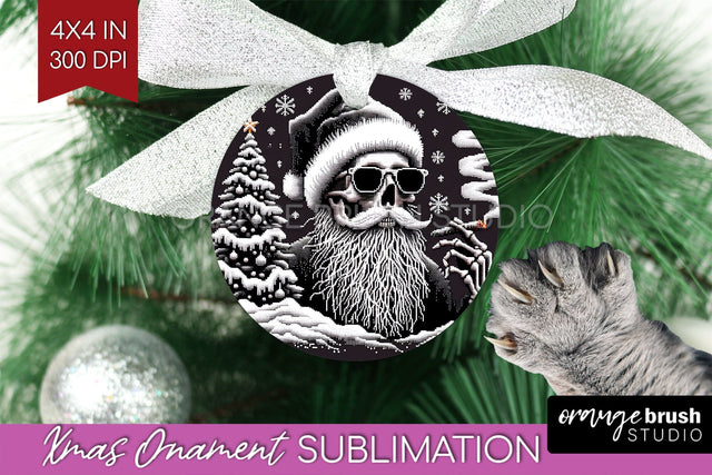 Christmas Skeleton Ornament PNG - Santa Xmas Sublimation Sublimation OrangeBrushStudio 