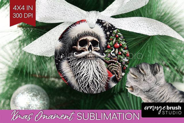 Christmas Skeleton Ornament PNG - Santa Xmas Sublimation Sublimation OrangeBrushStudio 