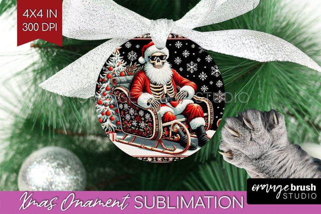 Christmas Skeleton Ornament PNG - Santa Xmas Sublimation Sublimation OrangeBrushStudio 