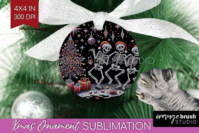Christmas Skeleton Ornament PNG - Santa Xmas Sublimation Sublimation OrangeBrushStudio 
