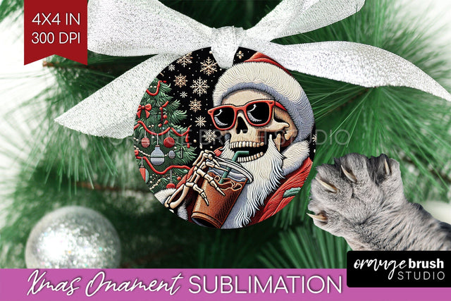 Christmas Skeleton Ornament PNG - Santa Xmas Sublimation Sublimation OrangeBrushStudio 
