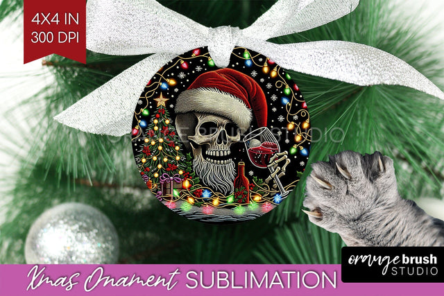 Christmas Skeleton Ornament PNG - Santa Xmas Sublimation Sublimation OrangeBrushStudio 