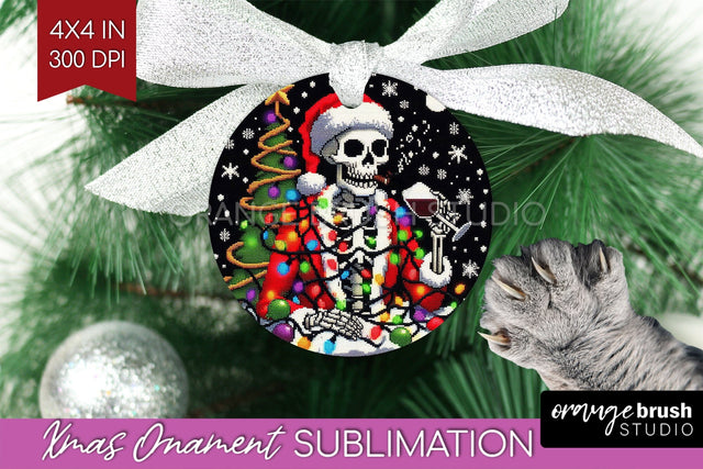 Christmas Skeleton Ornament PNG - Santa Xmas Sublimation Sublimation OrangeBrushStudio 