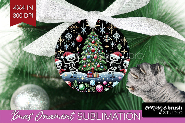 Christmas Skeleton Ornament PNG - Santa Xmas Sublimation Sublimation OrangeBrushStudio 