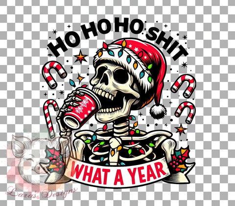 Christmas Skeleton PNG, Santa Claus, Funny Christmas, Ho Ho Ho, Holiday Humor, Sublimation Design, Digital Download, Christmas Gift Sublimation Lara' s Designs 
