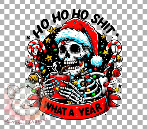 Christmas Skeleton PNG, Santa Claus, Funny Christmas, Ho Ho Ho, Holiday Humor, Sublimation Design, Digital Download, Christmas Gift Sublimation Lara' s Designs 