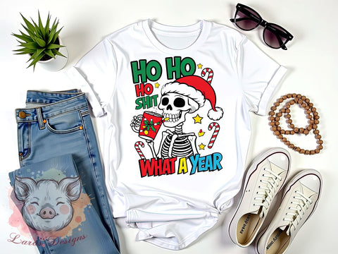 Christmas Skeleton PNG, Santa Claus, Funny Christmas, Ho Ho Ho, Holiday Humor, Sublimation Design, Digital Download, Christmas Gift Sublimation Lara' s Designs 