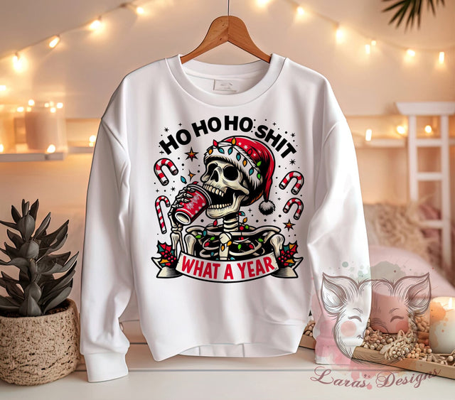 Christmas Skeleton PNG, Santa Claus, Funny Christmas, Ho Ho Ho, Holiday Humor, Sublimation Design, Digital Download, Christmas Gift Sublimation Lara' s Designs 