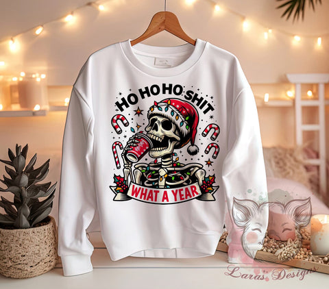 Christmas Skeleton PNG, Santa Claus, Funny Christmas, Ho Ho Ho, Holiday Humor, Sublimation Design, Digital Download, Christmas Gift Sublimation Lara' s Designs 
