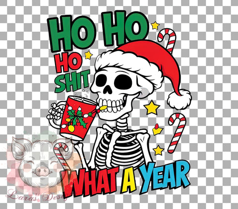 Christmas Skeleton PNG, Santa Claus, Funny Christmas, Ho Ho Ho, Holiday Humor, Sublimation Design, Digital Download, Christmas Gift Sublimation Lara' s Designs 