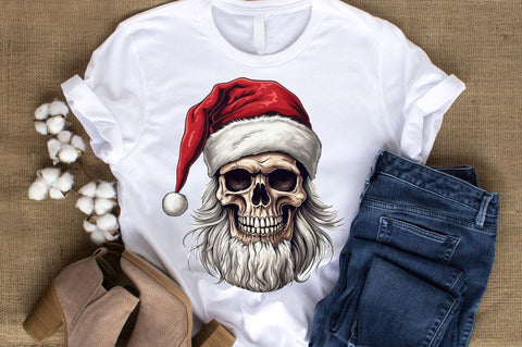 Christmas Skeleton Santa Clipart Bundle Sublimation Regulrcrative 