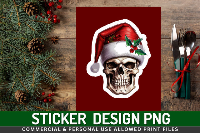 Christmas skeleton Sticker Design Sublimation Regulrcrative 
