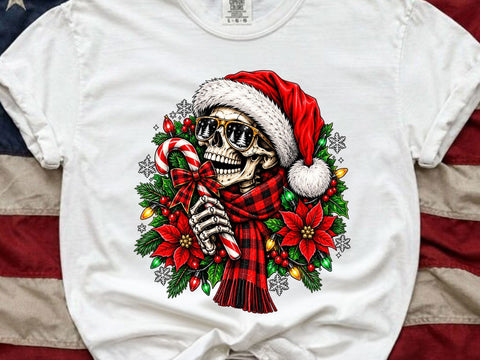 Christmas Skull Clipart Santa Hat PNG Art SVG artprintfile 