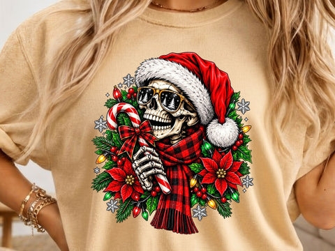 Christmas Skull Clipart Santa Hat PNG Art SVG artprintfile 