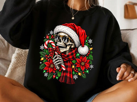 Christmas Skull Clipart Santa Hat PNG Art SVG artprintfile 