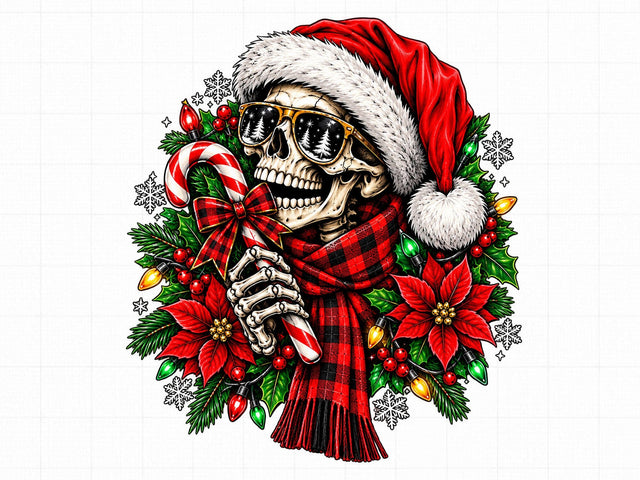 Christmas Skull Clipart Santa Hat PNG Art SVG artprintfile 