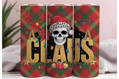 Christmas Skull Tumbler Wrap Sublimation PixelChick 