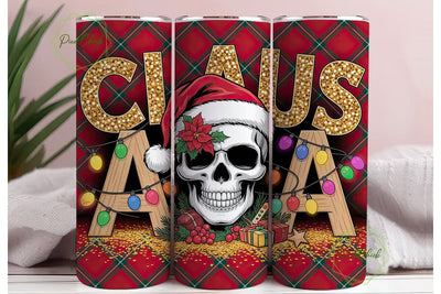 Christmas Skull Tumbler Wrap Sublimation PixelChick 