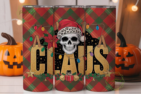 Christmas Skull Tumbler Wrap Sublimation PixelChick 