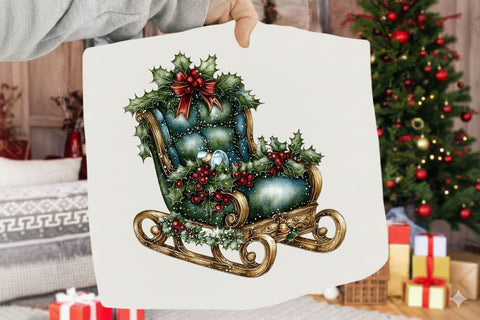 Christmas Sleigh Clipart Bundle Sublimation SVGArt 