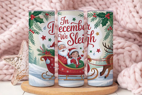 Christmas Sleigh Ride 20oz Tumbler Wrap Sublimation DesignSVG 