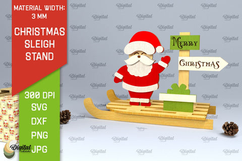 Christmas Sleigh Stands Laser Cut Bundle. XMas Sleighs SVG SVG Evgenyia Guschina 