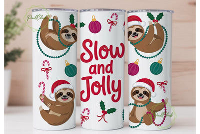 Christmas Sloth 20oz Tumbler Wrap Sublimation PixelChick 