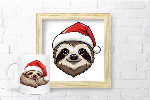 Christmas Sloth Clipart, Christmas Sublimation Bundle Sublimation OrangeBrushStudio 