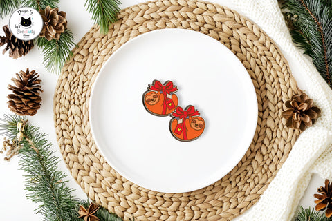 Christmas Sloth Stud Earrings SVG SVG Ivy's Creativity House 