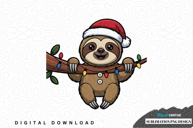 Christmas sloth sublimation png design Sublimation Regulrcrative 