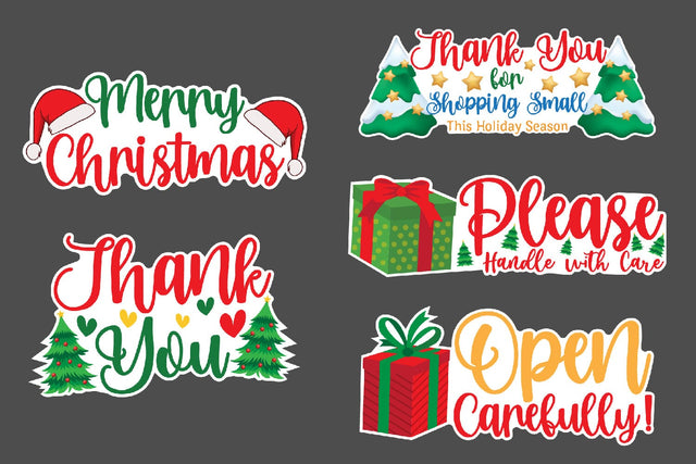 Christmas Small business stickers, Thank you stickers, Ready to Print Stickers SVG zafrans studio 