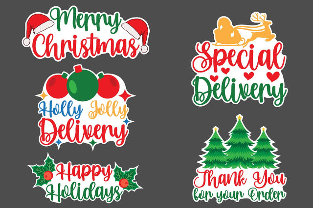 Christmas Small business stickers, Thank you stickers, Ready to Print Stickers SVG zafrans studio 