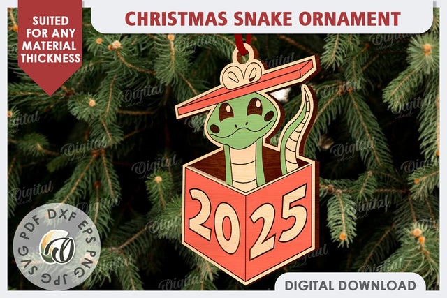 Christmas Snake Ornament Laser Cut. Christmas Ornament SVG SVG Evgenyia Guschina 