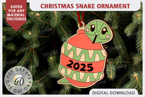 Christmas Snake Ornament Laser Cut. Christmas Ornament SVG SVG Evgenyia Guschina 