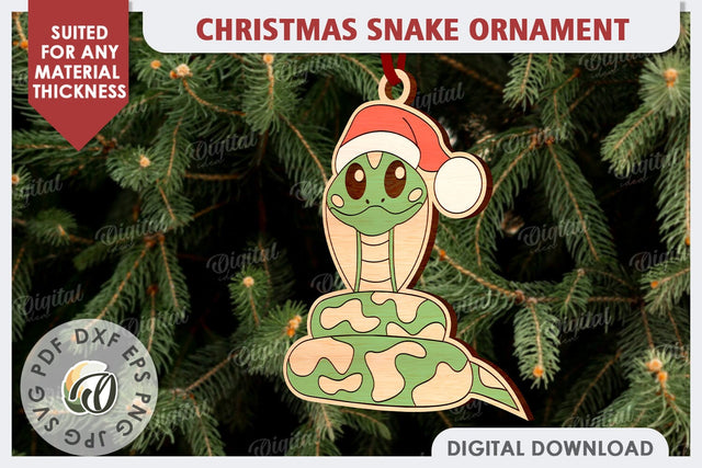 Christmas Snake Ornament Laser Cut. Christmas Ornament SVG SVG Evgenyia Guschina 
