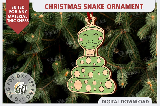 Christmas Snake Ornament Laser Cut. Christmas Ornament SVG SVG Evgenyia Guschina 