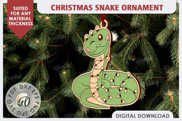 Christmas Snake Ornament Laser Cut. Christmas Ornament SVG SVG Evgenyia Guschina 